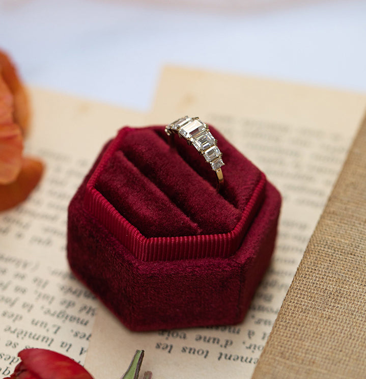 Emerald Cut Diamond Geometrical Ring - Briella No. 1