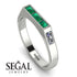 Emerald Cut Thin Emerald Signature Ring - Sara No. 6