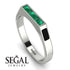 Emerald Cut Thin Emerald Signature Ring - Sara No. 36