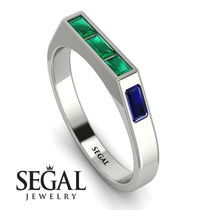 Emerald Cut Thin Emerald Signature Ring - Sara No. 66 image 1