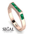 Emerald Cut Thin Emerald Signature Ring - Sara No. 20