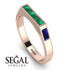Emerald Cut Thin Emerald Signature Ring - Sara No. 65