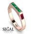 Emerald Cut Thin Emerald Signature Ring - Sara No. 50 image 10