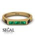Emerald Cut Thin Emerald Signature Ring - Sara No. 34