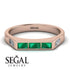 Emerald Cut Thin Emerald Signature Ring - Sara No. 5
