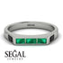 Emerald Cut Thin Emerald Signature Ring - Sara No. 36