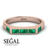 Emerald Cut Thin Emerald Signature Ring - Sara No. 20