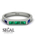 Emerald Cut Thin Emerald Signature Ring - Sara No. 66 image 2