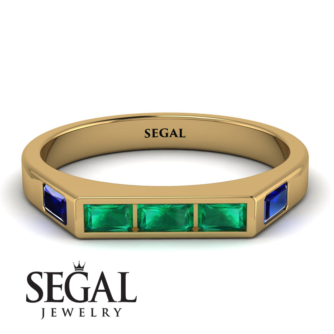 Emerald Cut Thin Emerald Signature Ring - Sara No. 64