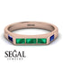 Emerald Cut Thin Emerald Signature Ring - Sara No. 65