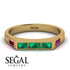Emerald Cut Thin Emerald Signature Ring - Sara No. 49 image 2