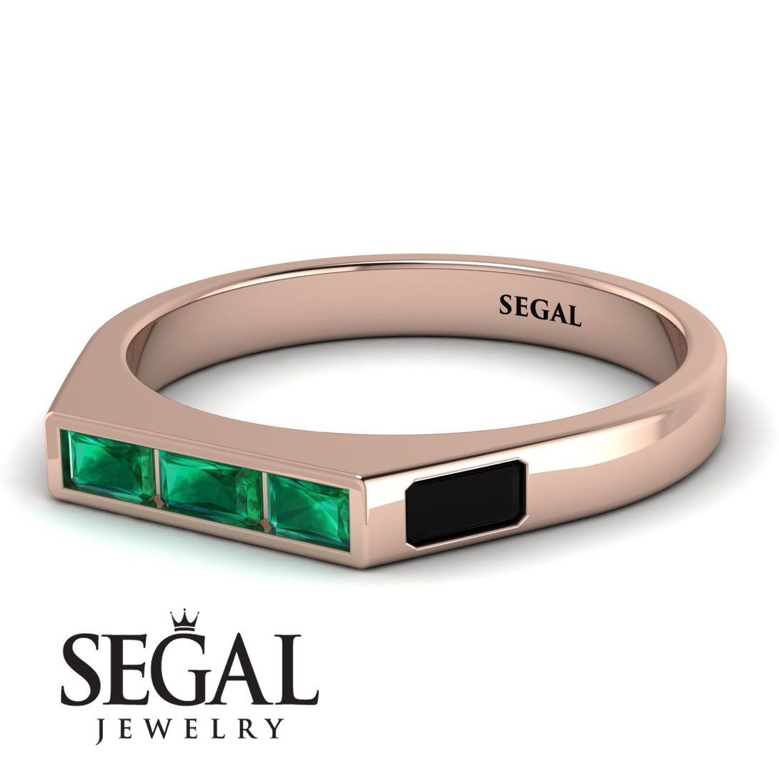 Emerald Cut Thin Emerald Signature Ring - Sara No. 35