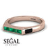 Emerald Cut Thin Emerald Signature Ring - Sara No. 35