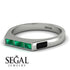 Emerald Cut Thin Emerald Signature Ring - Sara No. 36
