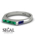 Emerald Cut Thin Emerald Signature Ring - Sara No. 66