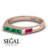 Emerald Cut Thin Emerald Signature Ring - Sara No. 50