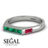 Emerald Cut Thin Emerald Signature Ring - Sara No. 51 image 3