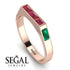 Emerald Cut Thin Ruby Signature Ring - Sara No. 26