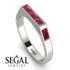 Emerald Cut Thin Ruby Signature Ring - Sara No. 57 image 10