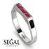 Emerald Cut Thin Ruby Signature Ring - Sara No. 42