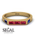 Emerald Cut Thin Ruby Signature Ring - Sara No. 70