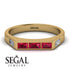 Emerald Cut Thin Ruby Signature Ring - Sara No. 10