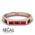Emerald Cut Thin Ruby Signature Ring - Sara No. 41