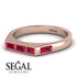 Emerald Cut Thin Ruby Signature Ring - Sara No. 56
