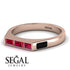 Emerald Cut Thin Ruby Signature Ring - Sara No. 41