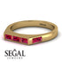 Emerald Cut Thin Ruby Signature Ring - Sara No. 55