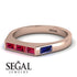Emerald Cut Thin Ruby Signature Ring - Sara No. 71