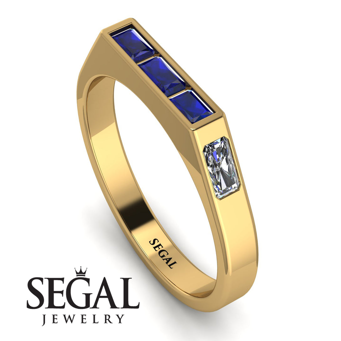 Emerald Cut Thin Sapphire Signature Ring - Sara No. 13