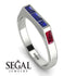 Emerald Cut Thin Sapphire Signature Ring - Sara No. 60 image 10