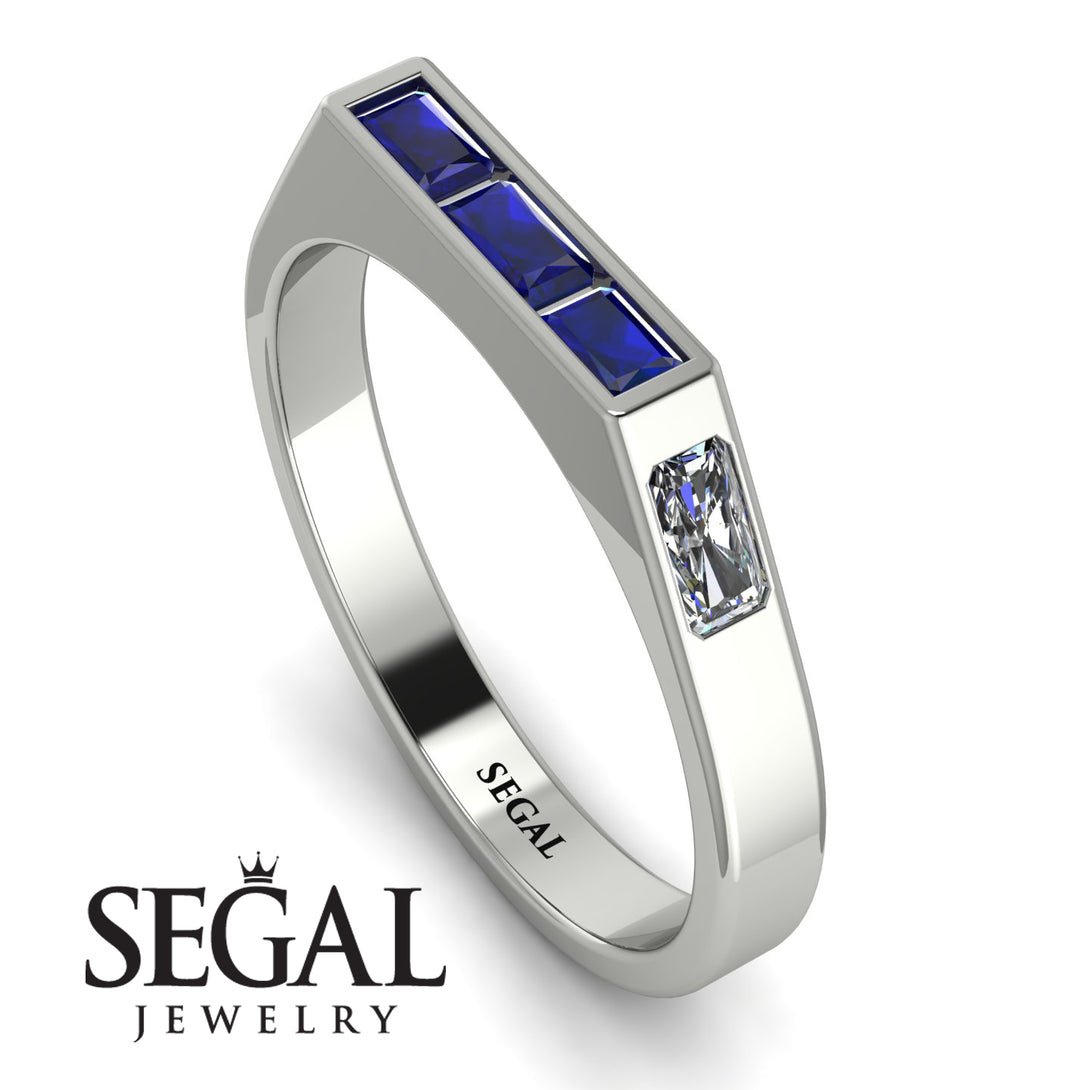 Emerald Cut Thin Sapphire Signature Ring - Sara No. 15