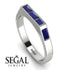 Emerald Cut Thin Sapphire Signature Ring - Sara No. 75