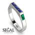 Emerald Cut Thin Sapphire Signature Ring - Sara No. 30