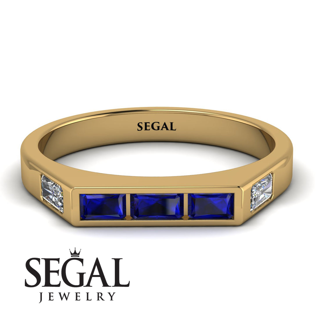 Emerald Cut Thin Sapphire Signature Ring - Sara No. 13