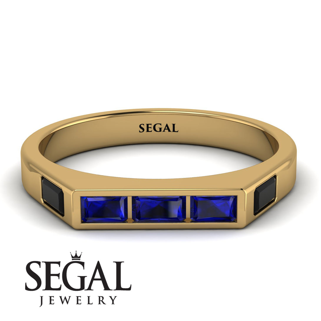 Emerald Cut Thin Sapphire Signature Ring - Sara No. 43