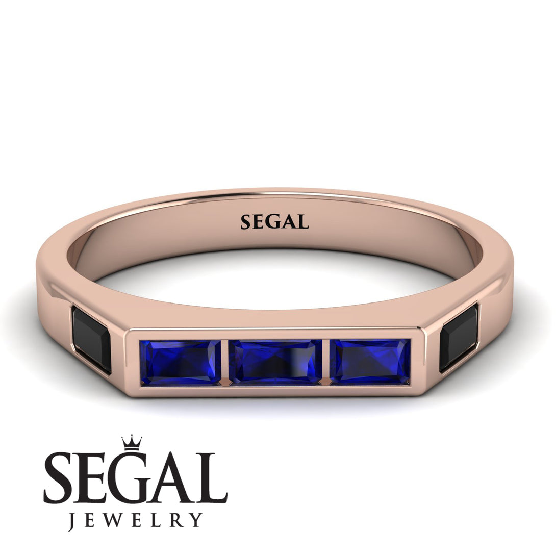 Emerald Cut Thin Sapphire Signature Ring - Sara No. 44