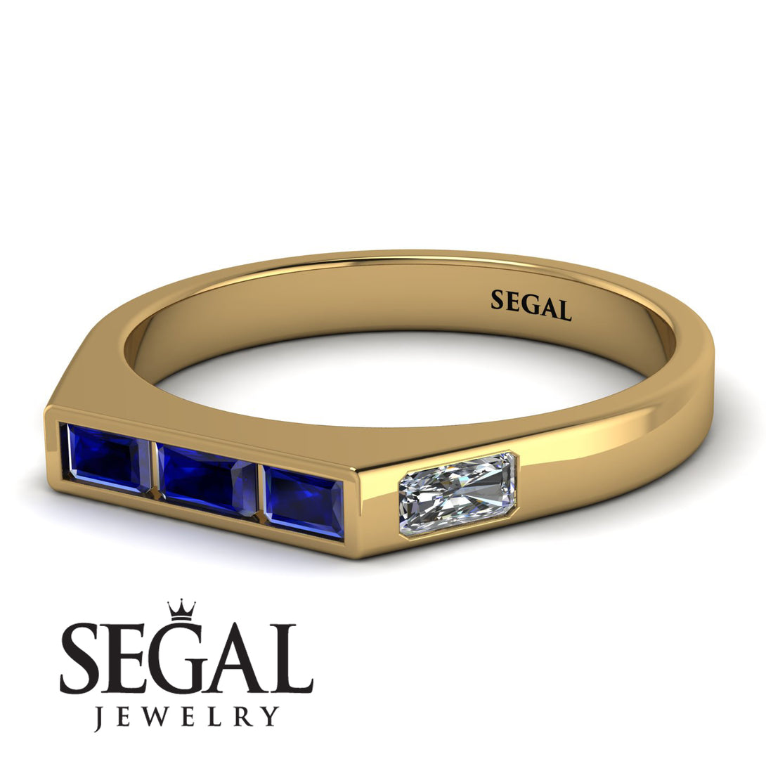 Emerald Cut Thin Sapphire Signature Ring - Sara No. 13