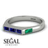 Emerald Cut Thin Sapphire Signature Ring - Sara No. 30