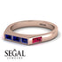Emerald Cut Thin Sapphire Signature Ring - Sara No. 59