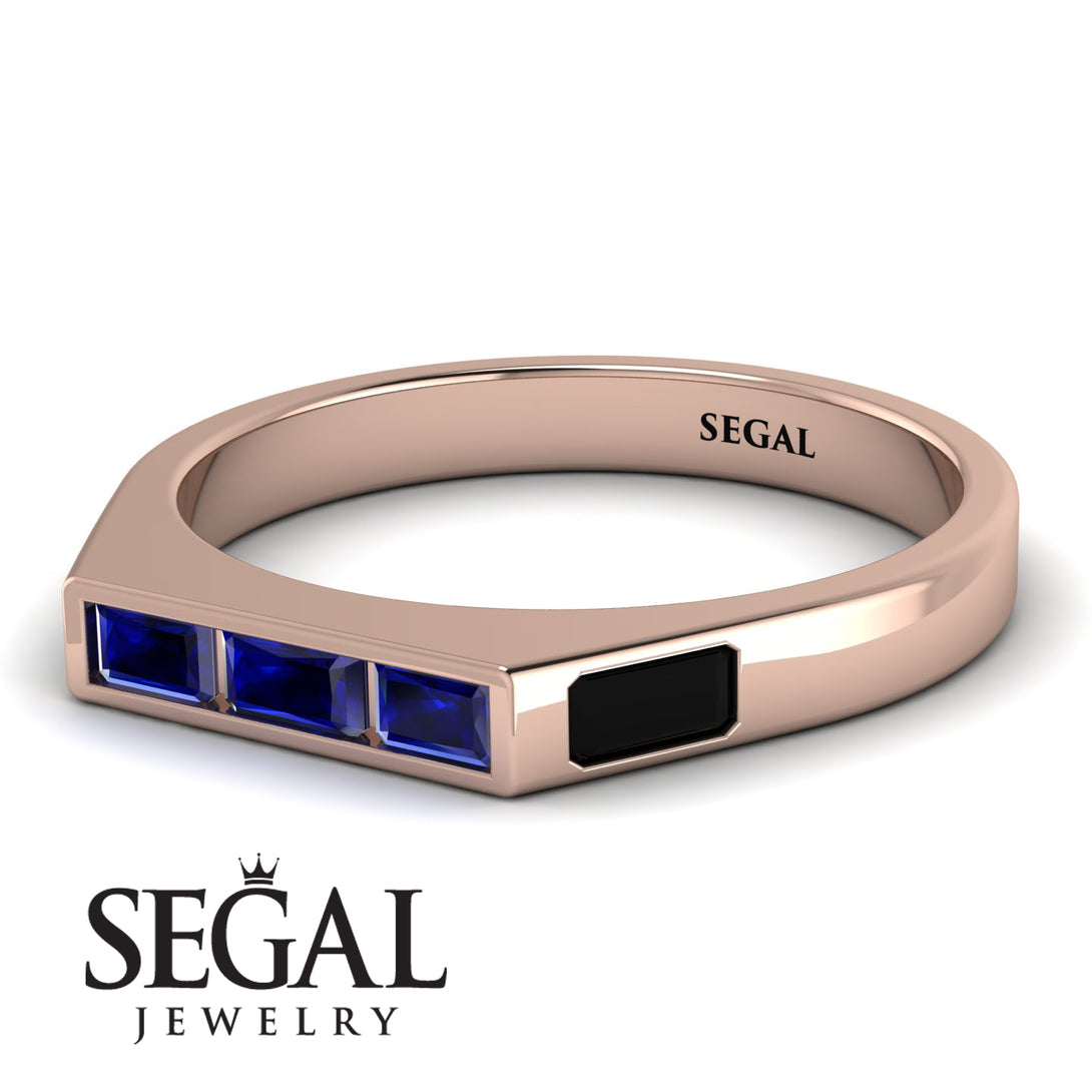 Emerald Cut Thin Sapphire Signature Ring - Sara No. 44