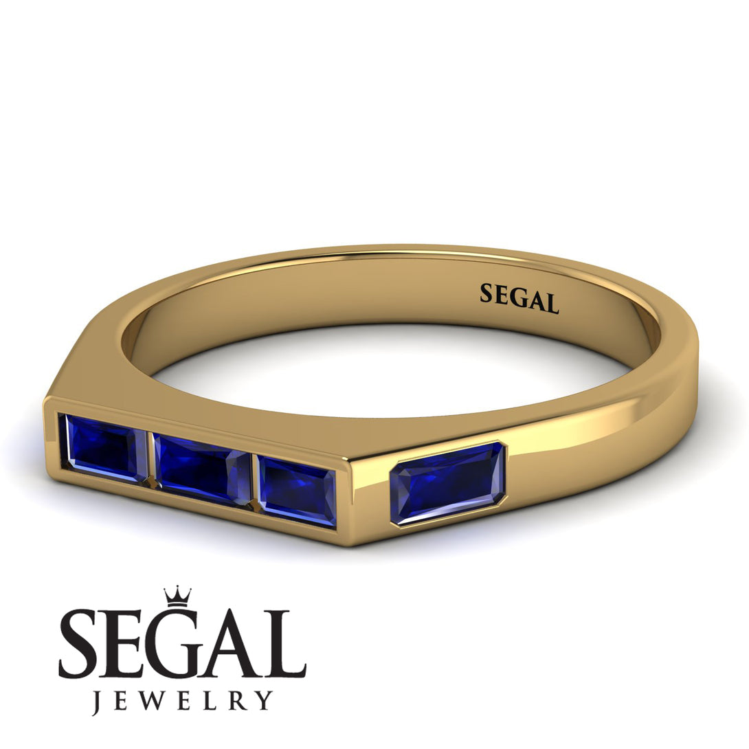 Emerald Cut Thin Sapphire Signature Ring - Sara No. 73