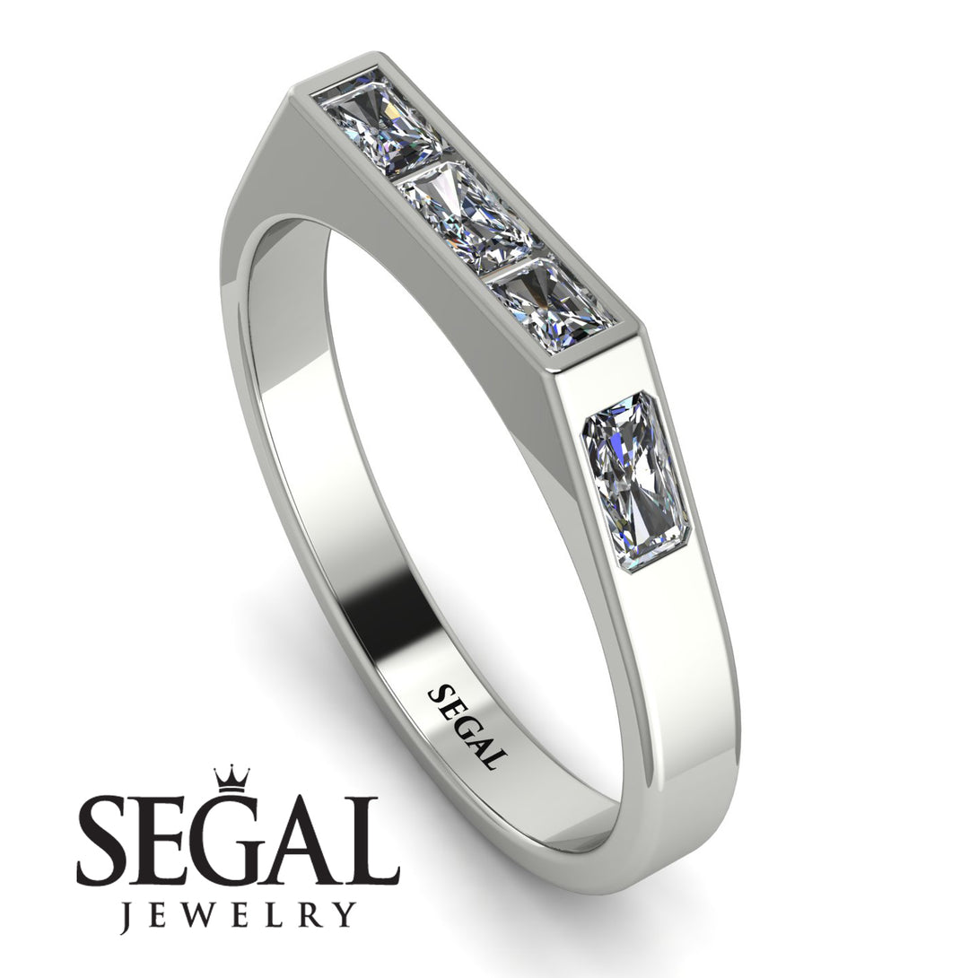 Emerald Cut Thin Diamond Signature Ring - Sara No. 3