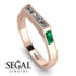 Emerald Cut Thin Diamond Signature Ring - Sara No. 17