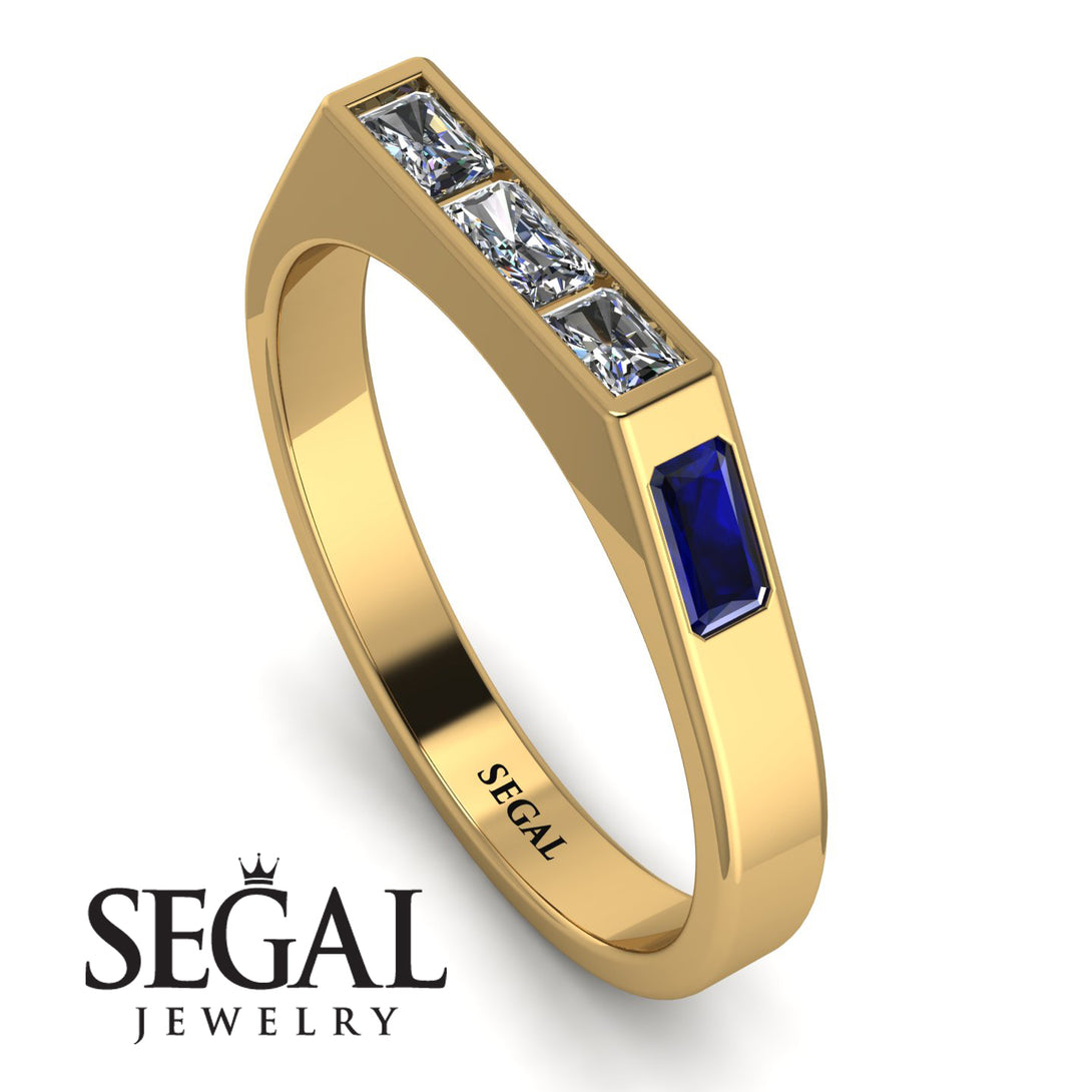 Emerald Cut Thin Diamond Signature Ring - Sara No. 61