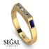 Emerald Cut Thin Diamond Signature Ring - Sara No. 61