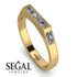 Emerald Cut Thin Diamond Signature Ring - Sara No. 1