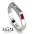 Emerald Cut Thin Diamond Signature Ring - Sara No. 48